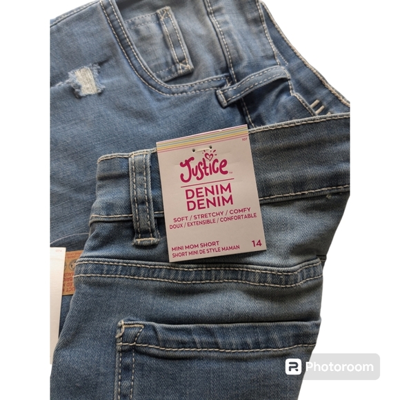 Denim Jeans Mini Distressed Shorts. Size 14. Blue. Stretchy. Distressed… - Picture 5 of 12